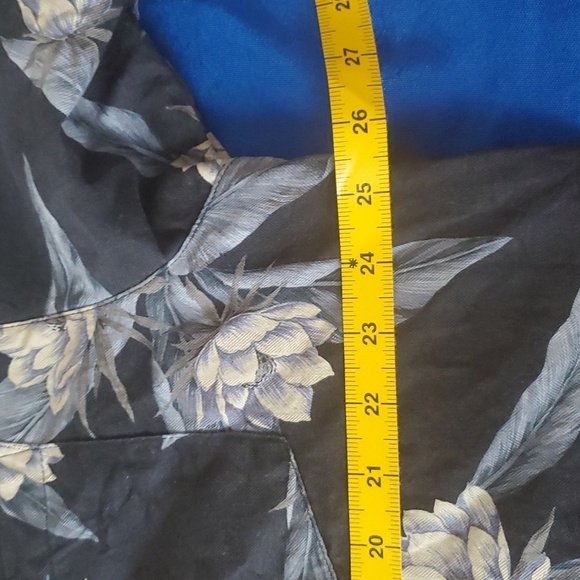 Bermuda Bay Blue Silk Men's XL Floral Short Sleeve Pocket Shirt - Picture 10 of 14